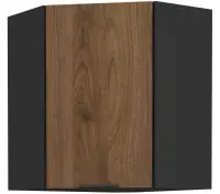 VELO 60x60 GN-72 1F szafka kuchenna wisząca narożna (45°) czarny mat / orzech okapi